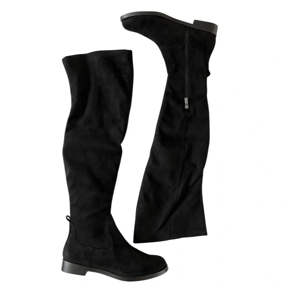 Stuart‎ Weitzman Suede Genna 25 Over the Knee City Boot Size 6.5 Black Pull On